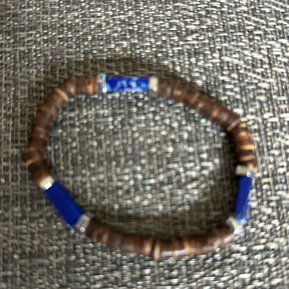 Mens bracelet blue brown